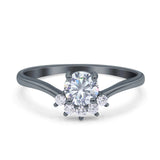 Art Deco Round Natural Stone Wedding Ring