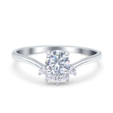 Art Deco Round Natural Stone Wedding Ring