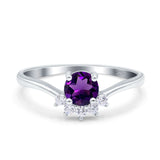 Art Deco Round Natural Stone Wedding Ring