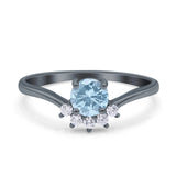 Art Deco Round Natural Stone Wedding Ring