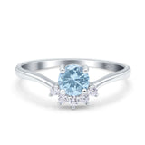 Art Deco Round Natural Stone Wedding Ring