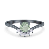 Art Deco Round Natural Stone Wedding Ring