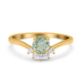 Art Deco Round Natural Stone Wedding Ring