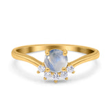 Art Deco Round Natural Stone Wedding Ring