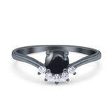 Art Deco Round Natural Stone Wedding Ring