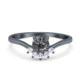 Art Deco Round Natural Stone Wedding Ring