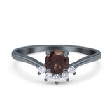 Art Deco Round Natural Stone Wedding Ring