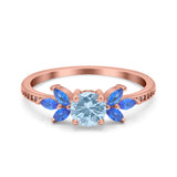 Art Deco Round Natural Stone Floral Ring