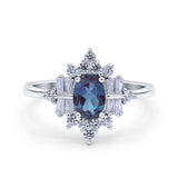 Floral Oval Natural Stone Wedding Ring