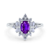 Floral Oval Natural Stone Wedding Ring