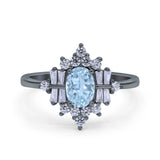 Floral Oval Natural Stone Wedding Ring