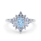 Floral Oval Natural Stone Wedding Ring