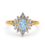 Floral Oval Natural Stone Wedding Ring