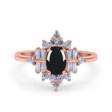 Floral Oval Natural Stone Wedding Ring