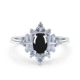 Floral Oval Natural Stone Wedding Ring