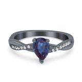 Pear Teardrop Natural Stone Infinity Shank Ring