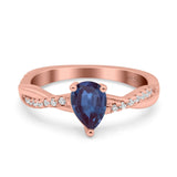 Pear Teardrop Natural Stone Infinity Shank Ring