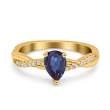 Pear Teardrop Natural Stone Infinity Shank Ring