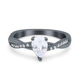 Pear Teardrop Natural Stone Infinity Shank Ring