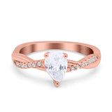 Pear Teardrop Natural Stone Infinity Shank Ring
