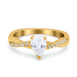 Pear Teardrop Natural Stone Infinity Shank Ring