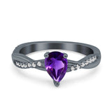 Pear Teardrop Natural Stone Infinity Shank Ring