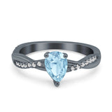 Pear Teardrop Natural Stone Infinity Shank Ring