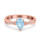 Pear Teardrop Natural Stone Infinity Shank Ring