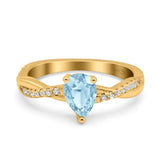 Pear Teardrop Natural Stone Infinity Shank Ring