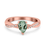 Pear Teardrop Natural Stone Infinity Shank Ring