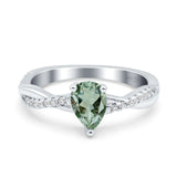 Pear Teardrop Natural Stone Infinity Shank Ring