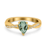 Pear Teardrop Natural Stone Infinity Shank Ring