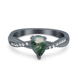 Pear Teardrop Natural Stone Infinity Shank Ring