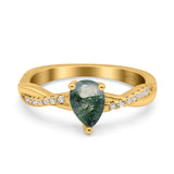 Pear Teardrop Natural Stone Infinity Shank Ring