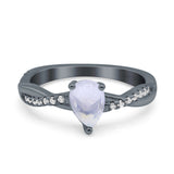 Pear Teardrop Natural Stone Infinity Shank Ring