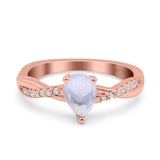 Pear Teardrop Natural Stone Infinity Shank Ring