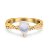 Pear Teardrop Natural Stone Infinity Shank Ring