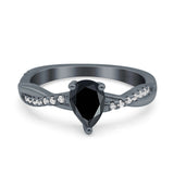 Pear Teardrop Natural Stone Infinity Shank Ring