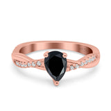 Pear Teardrop Natural Stone Infinity Shank Ring