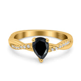 Pear Teardrop Natural Stone Infinity Shank Ring
