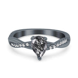 Pear Teardrop Natural Stone Infinity Shank Ring