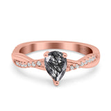 Pear Teardrop Natural Stone Infinity Shank Ring