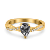 Pear Teardrop Natural Stone Infinity Shank Ring
