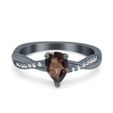 Pear Teardrop Natural Stone Infinity Shank Ring