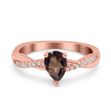 Pear Teardrop Natural Stone Infinity Shank Ring