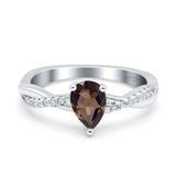 Pear Teardrop Natural Stone Infinity Shank Ring
