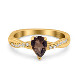 Pear Teardrop Natural Stone Infinity Shank Ring