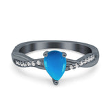 Pear Teardrop Natural Stone Infinity Shank Ring