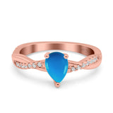 Pear Teardrop Natural Stone Infinity Shank Ring