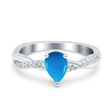 Pear Teardrop Natural Stone Infinity Shank Ring